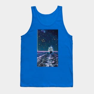 Boat and seagull - Night Tank Top